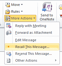 recall an email in outlook for mac